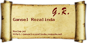Gansel Rozalinda névjegykártya